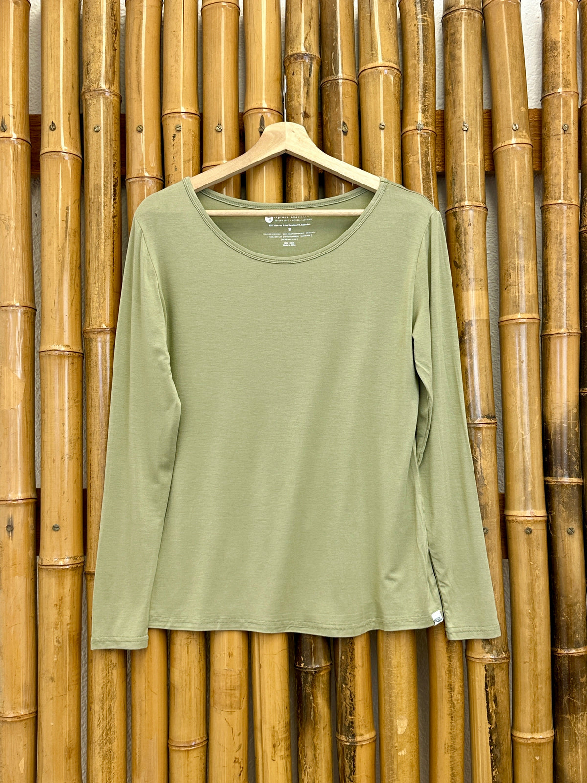 Camiseta Feminina de Bambu Manga Longa para Lounge