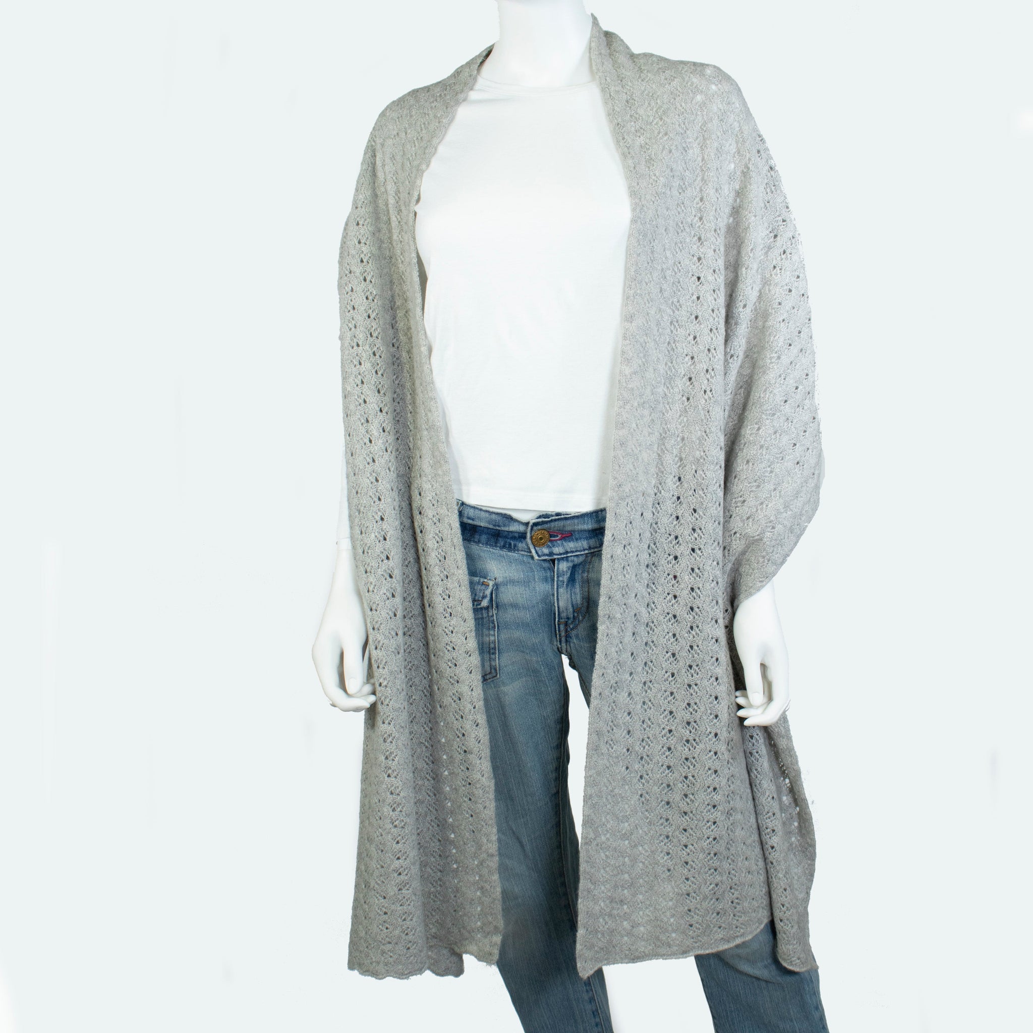 OPEN WORK CASHMERE WRAP