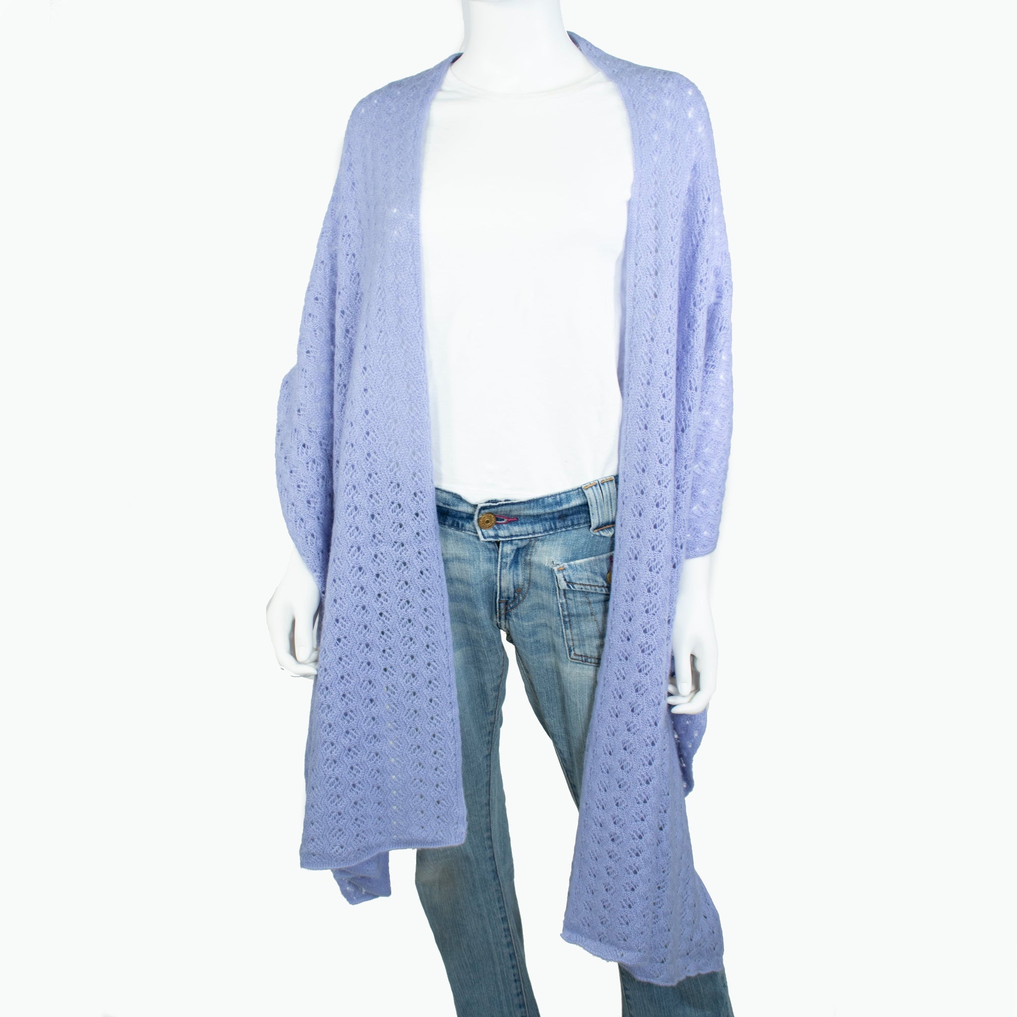 OPEN WORK CASHMERE WRAP