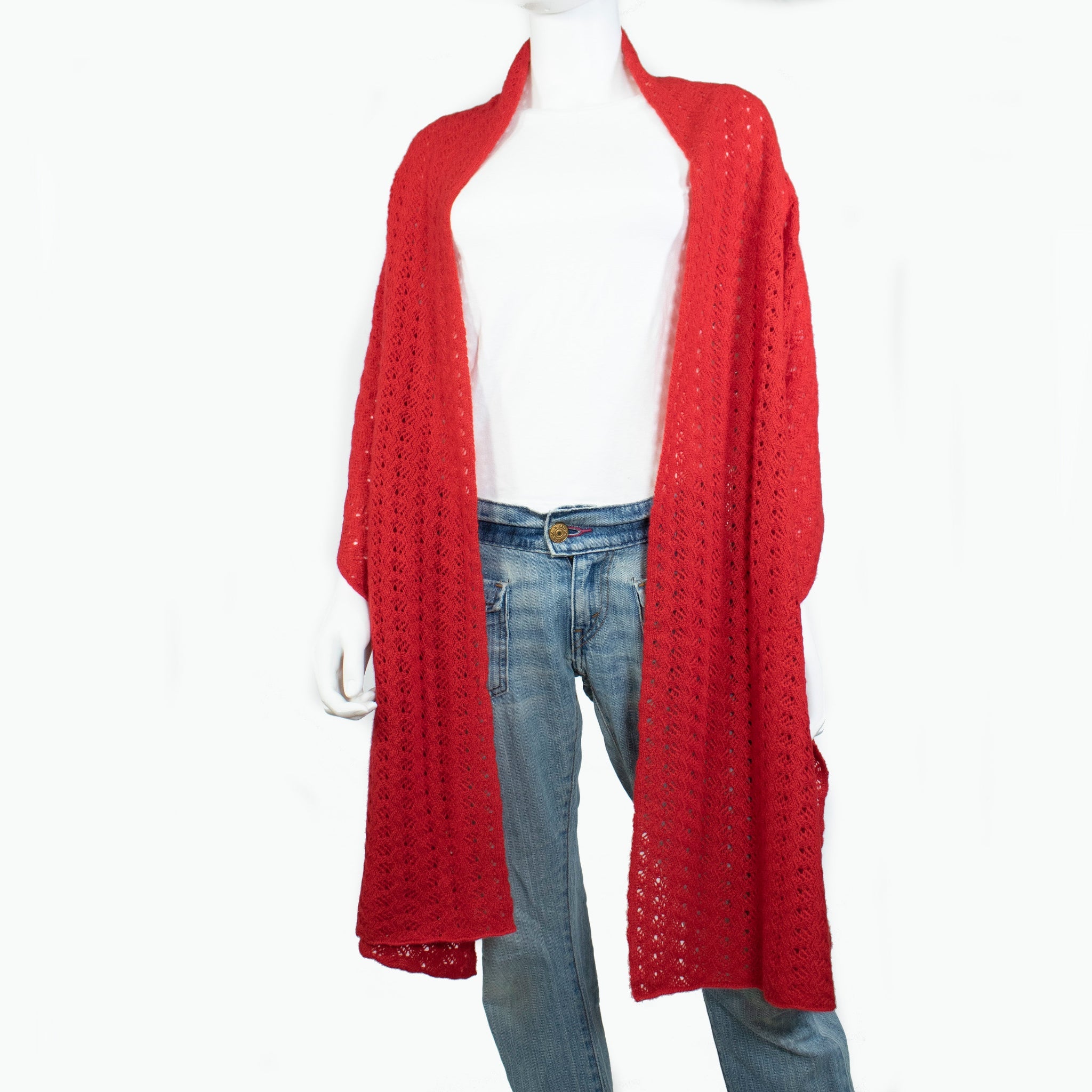 OPEN WORK CASHMERE WRAP